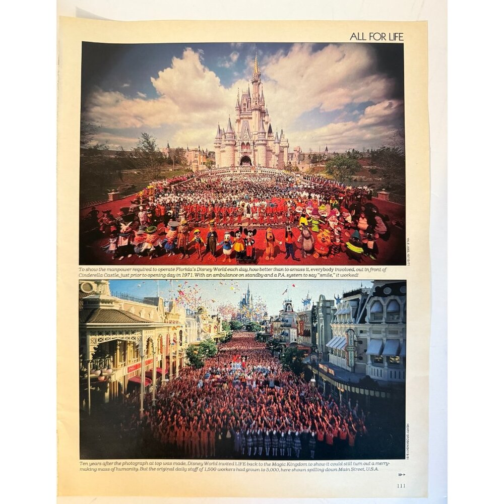 Vintage 1986 Walt Disney Magic Kingdom Employees Workers Advertisement Print Ad